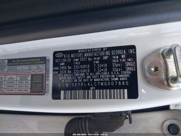 2021 KIA SORENTO S — I9
