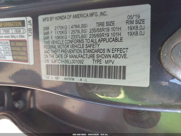 2020 ACURA RDX STANDARD — I9