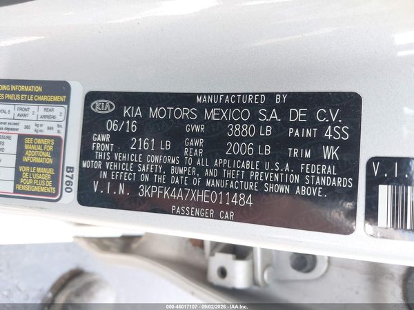 2017 KIA FORTE LX — I9