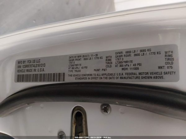 2020 RAM 1500 CLASSIC SSV  4X4 5'7 BOX
