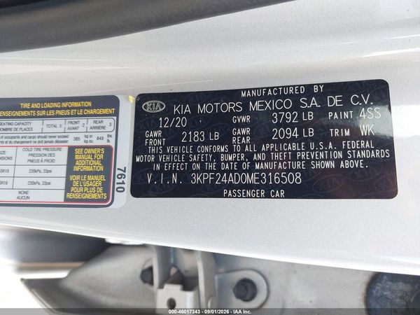 2021 KIA FORTE LXS