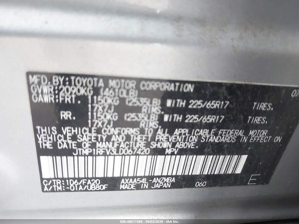 2020 TOYOTA RAV4 XLE