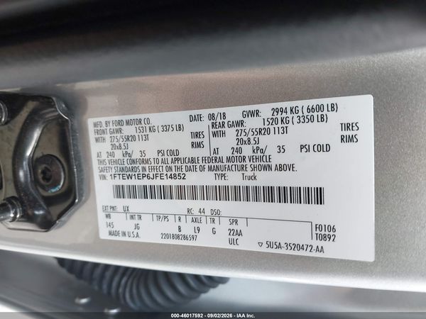 2018 FORD F-150 XL — I9