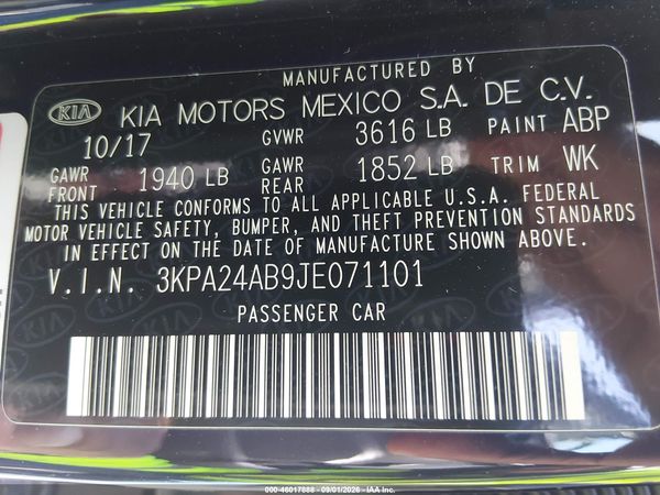 2018 KIA RIO LX — I9