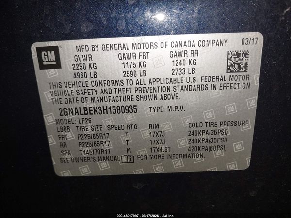 2017 CHEVROLET EQUINOX LS — I9
