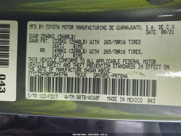 2021 TOYOTA TACOMA TRD OFF-ROAD