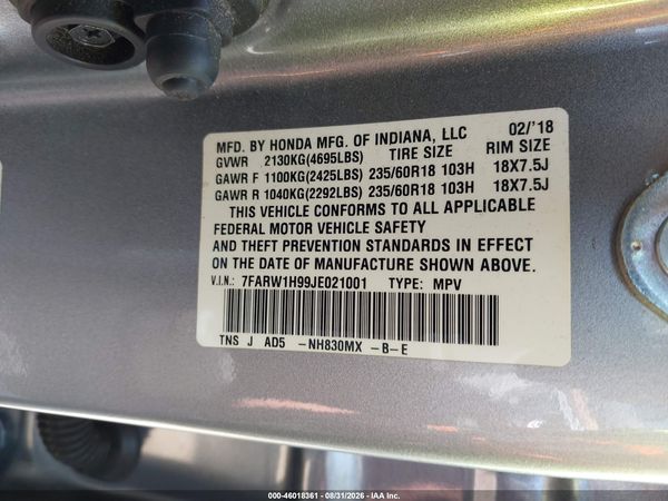 2018 HONDA CR-V TOURING
