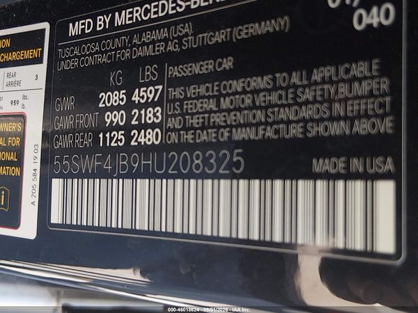 2017 MERCEDES-BENZ C 300 C300 — I9