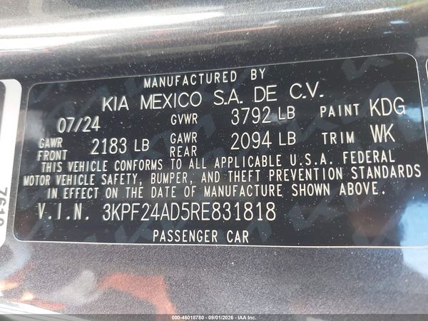 2024 KIA FORTE LXS — I9