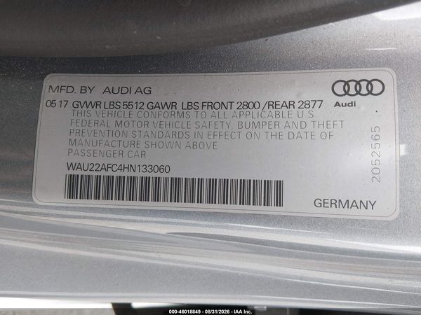 2017 AUDI A7 PRESTIGE — I9