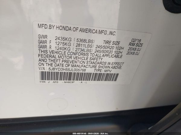 2018 ACURA MDX — I9