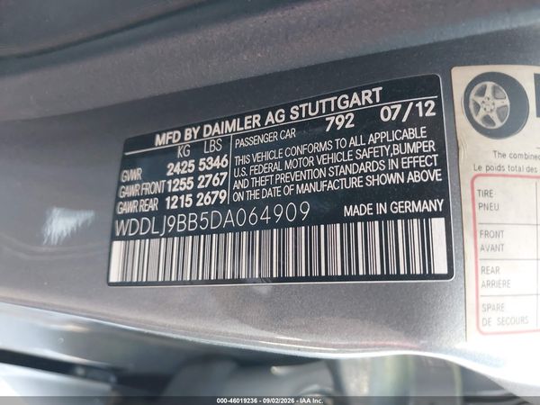 2013 MERCEDES-BENZ CLS 550 4MATIC — I9