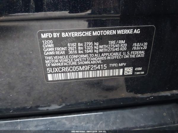 2021 BMW X5 XDRIVE40I — I9