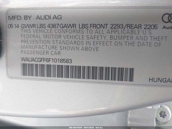 2015 AUDI A3 1.8T PREMIUM