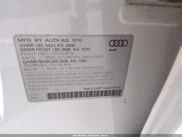 2016 AUDI Q5 2.0T PREMIUM — I9