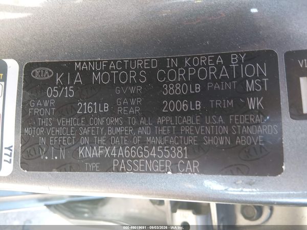 2016 KIA FORTE LX — I9