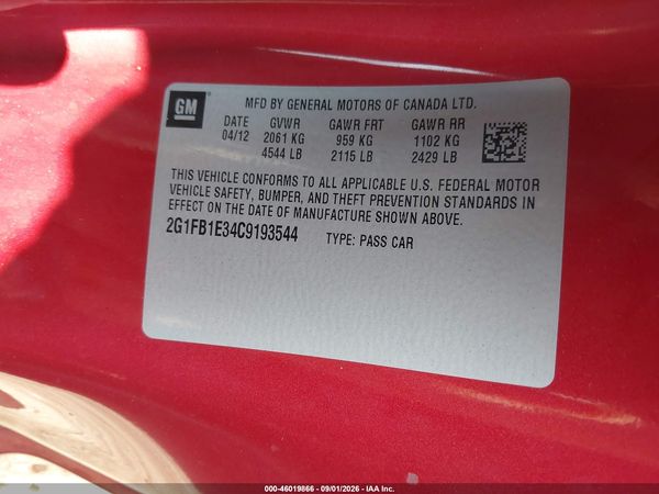 2012 CHEVROLET CAMARO 1LT — I9