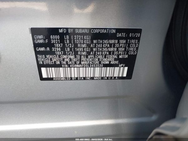 2020 SUBARU ASCENT PREMIUM — I9