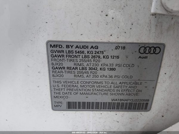 2018 AUDI Q5 2.0T PREMIUM — I9