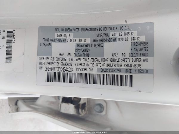 2016 MAZDA MAZDA3 I SPORT