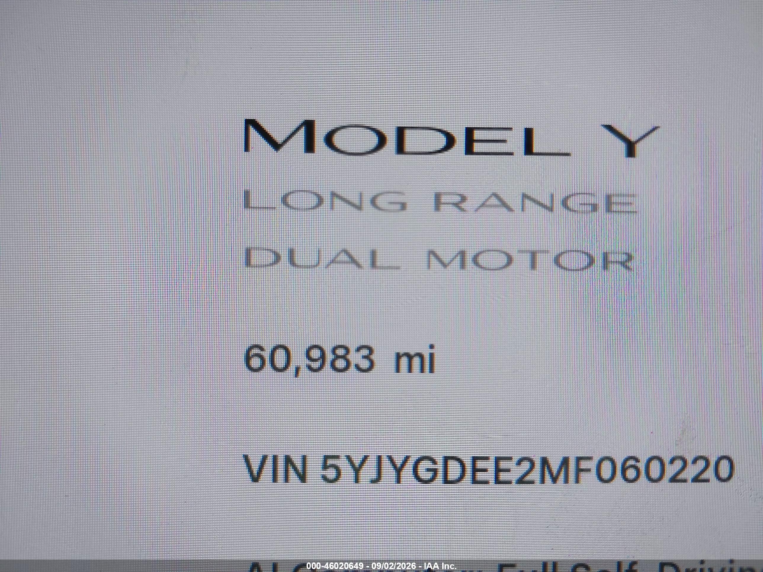 2021 TESLA MODEL Y