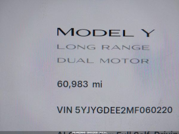 2021 TESLA MODEL Y