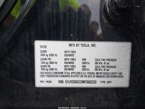 2021 TESLA MODEL Y
