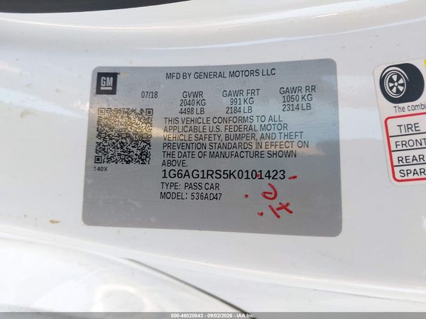 2019 CADILLAC ATS PREMIUM LUXURY — I9