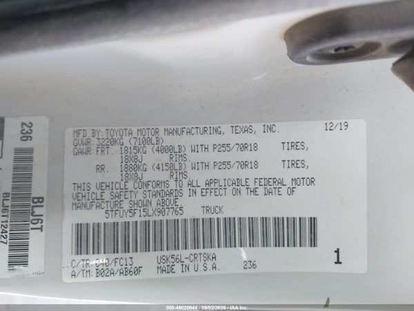 2020 TOYOTA TUNDRA SR5 — I9