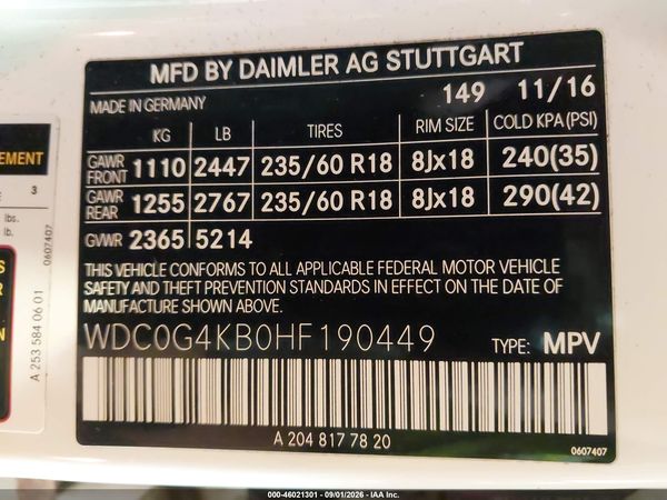 2017 MERCEDES-BENZ GLC 300 4MATIC