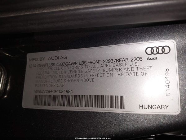 2015 AUDI A3 1.8T PREMIUM — I9