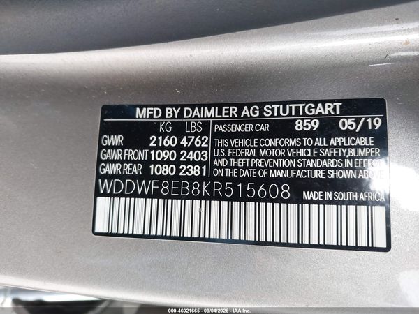2019 MERCEDES-BENZ C 300 4MATIC — I9