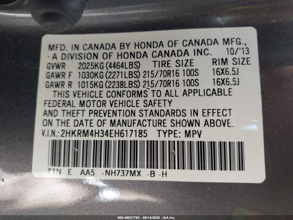 2014 HONDA CR-V LX — I9