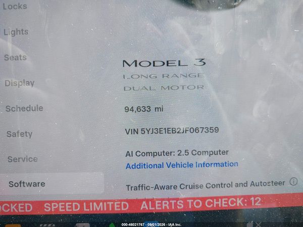 2018 TESLA MODEL 3 LONG RANGE/PERFORMANCE — I118