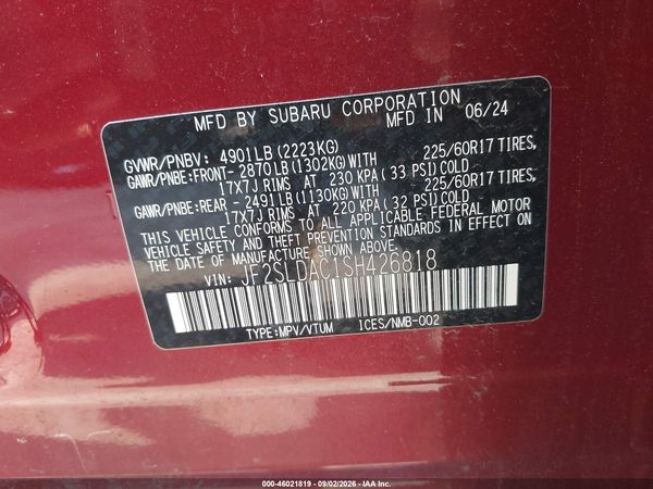2025 SUBARU FORESTER Base Plus — I9