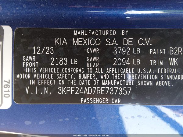 2024 KIA FORTE LXS — I9