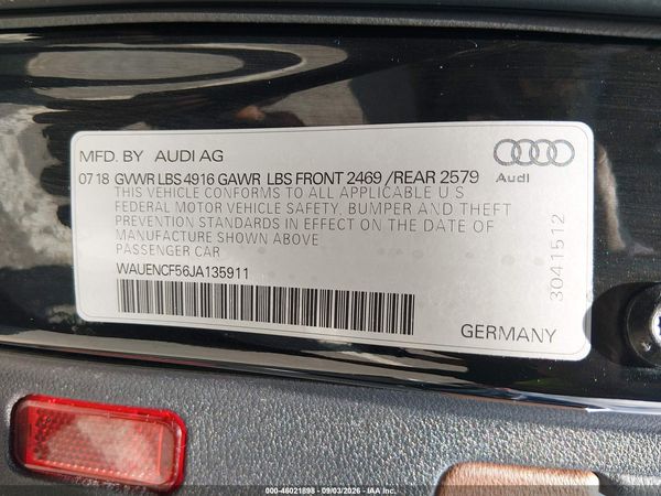 2018 AUDI A5 SPORTBACK PREMIUM PLUS — I9