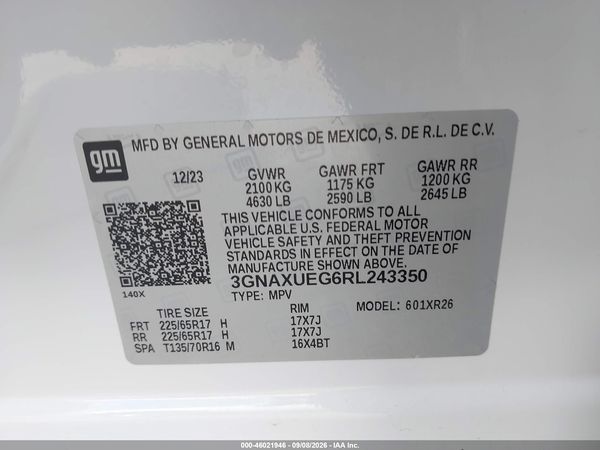 2024 CHEVROLET EQUINOX AWD LT — I9