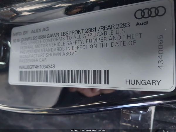 2017 AUDI A3 2.0T PREMIUM — I9