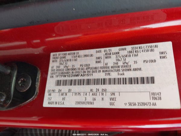 2021 FORD F-150 LARIAT