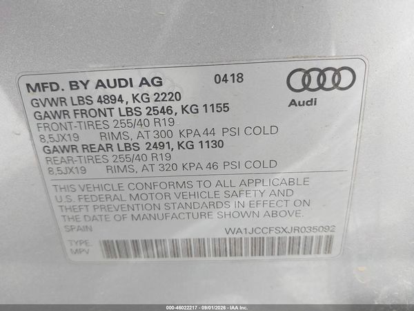 2018 AUDI Q3 — I9