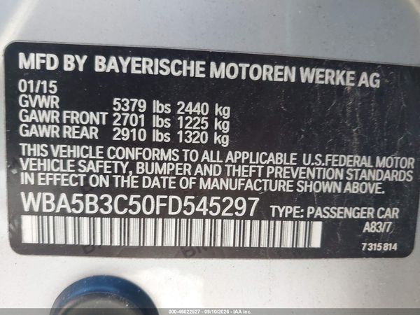 2015 BMW 535I XDRIVE
