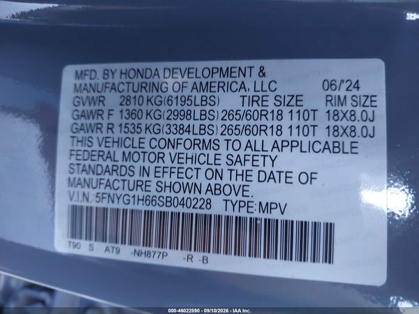 2025 HONDA PILOT TRAILSPORT — I9