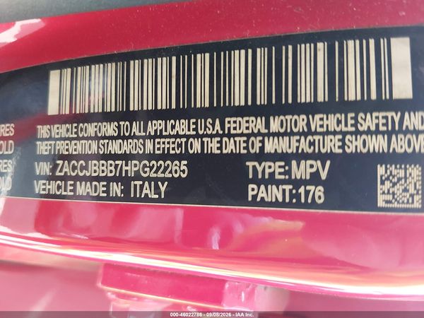 2017 JEEP RENEGADE ALTITUDE 4X4 — I9