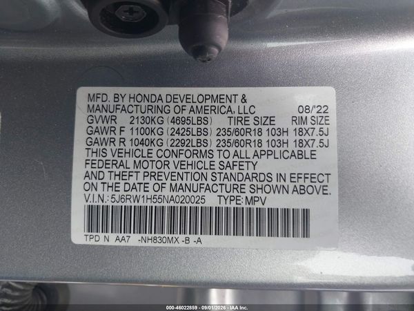 2022 HONDA CR-V 2WD EX