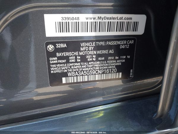 2012 BMW 328I SA