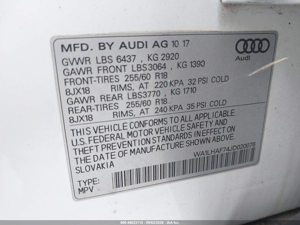 2018 AUDI Q7 2.0T PREMIUM