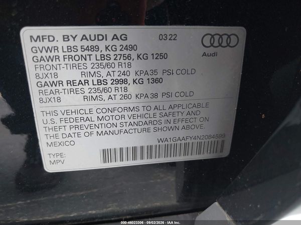 2022 AUDI Q5 — I9