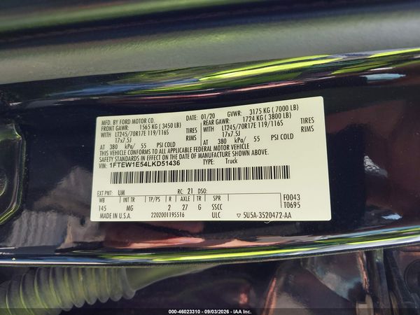 2020 FORD F-150 XLT — I9