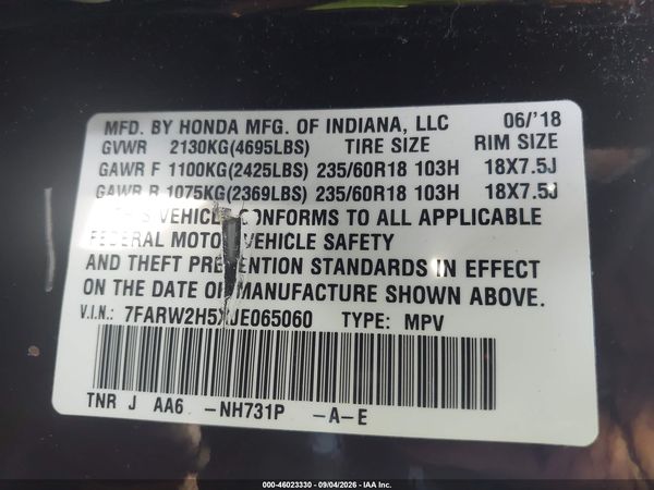2018 HONDA CR-V EX